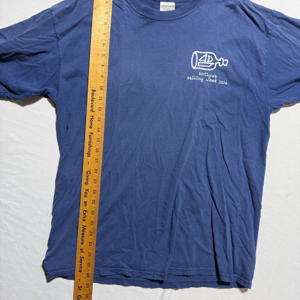 Antigua Sailing Week 2004 Vintage Funny Graphic T-Shirt Mens L Comfort Colors - Picture 2 of 10